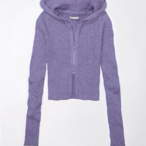 AE Cropped Zip-Up Sweater - Picture 2 of 6